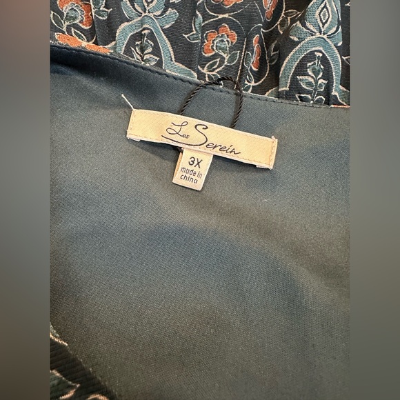 Elegant Patterned Maxi Dress in Blue and Orange - Picture 4 of 6